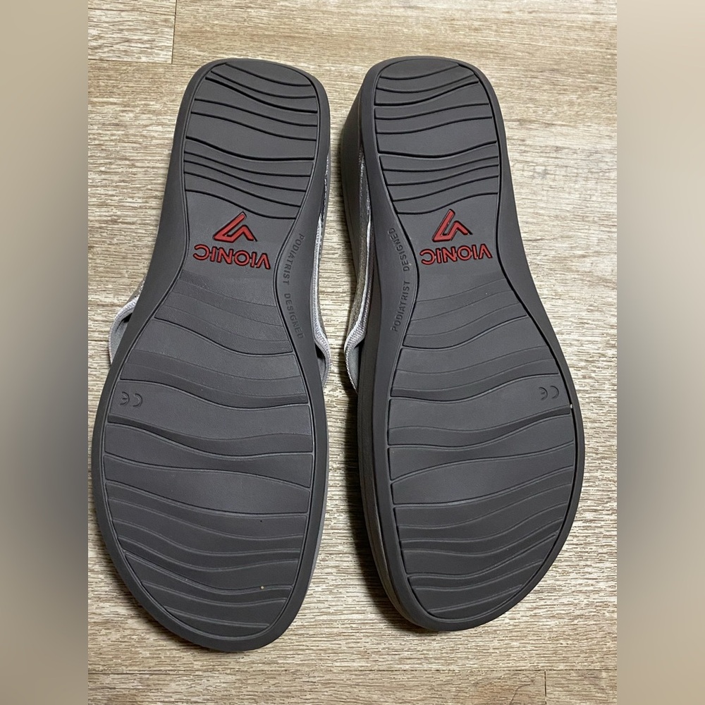 VIONIC HIGHTIDE METALLIC THONG SANDALS - Picture 6 of 7